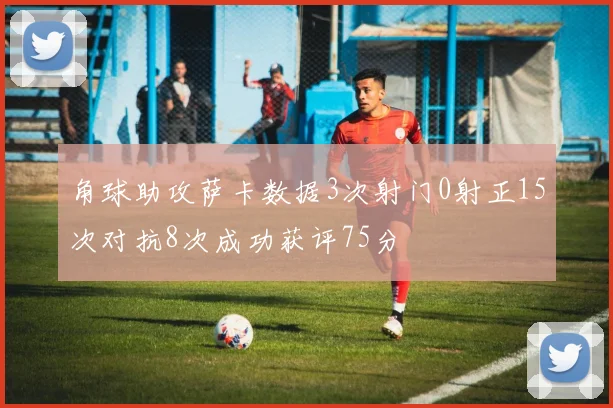 角球助攻萨卡数据3次射门0射正15次对抗8次成功获评75分